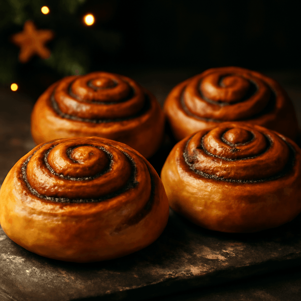 Christmas Cinnamon Rolls - freshly baked bread