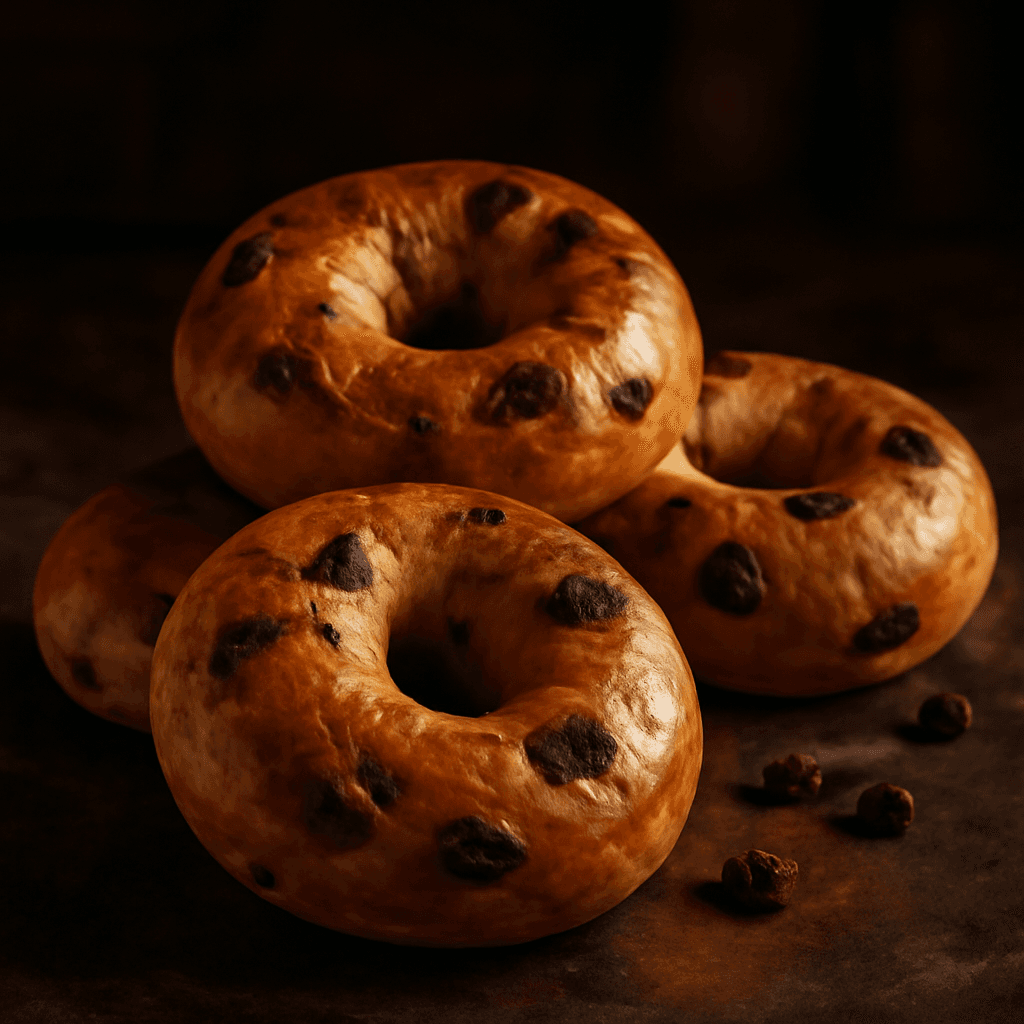 Cinnamon Raisin Bagels - freshly baked bread