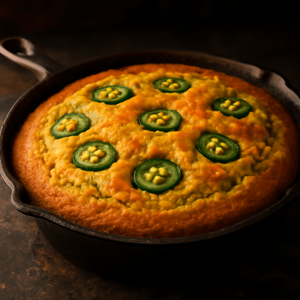 Jalapeño Cheddar Cornbread - freshly baked bread
